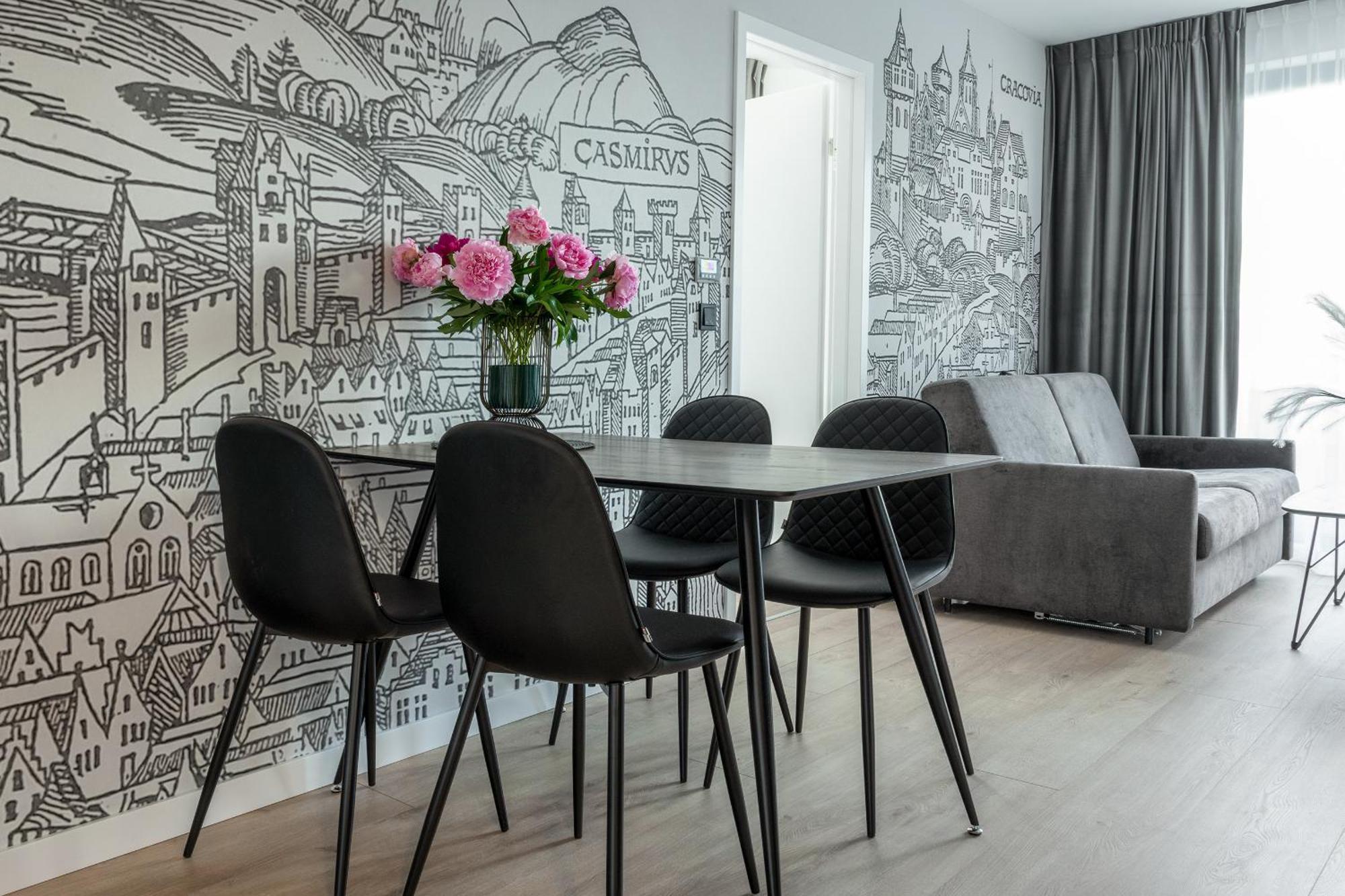 Inpoint Apartments G15 Near Old Town & Kazimierz District & Parking Option Kraków Rum bild